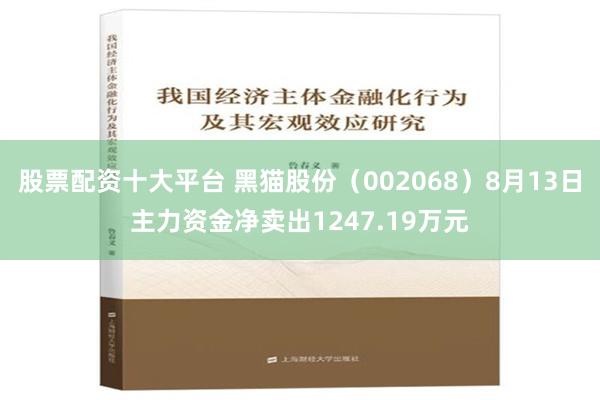 股票配资十大平台 黑猫股份（002068）8月13日主力资金净卖出1247.19万元